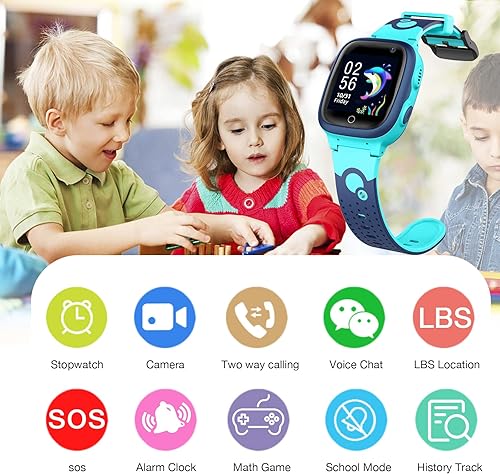Miniatura 6 de Reloj inteligente para niños LBS Tracker - Reloj inteligente para niños y niñas de 3 a 12 años con cámara SOS, reloj despertador, cámara de
