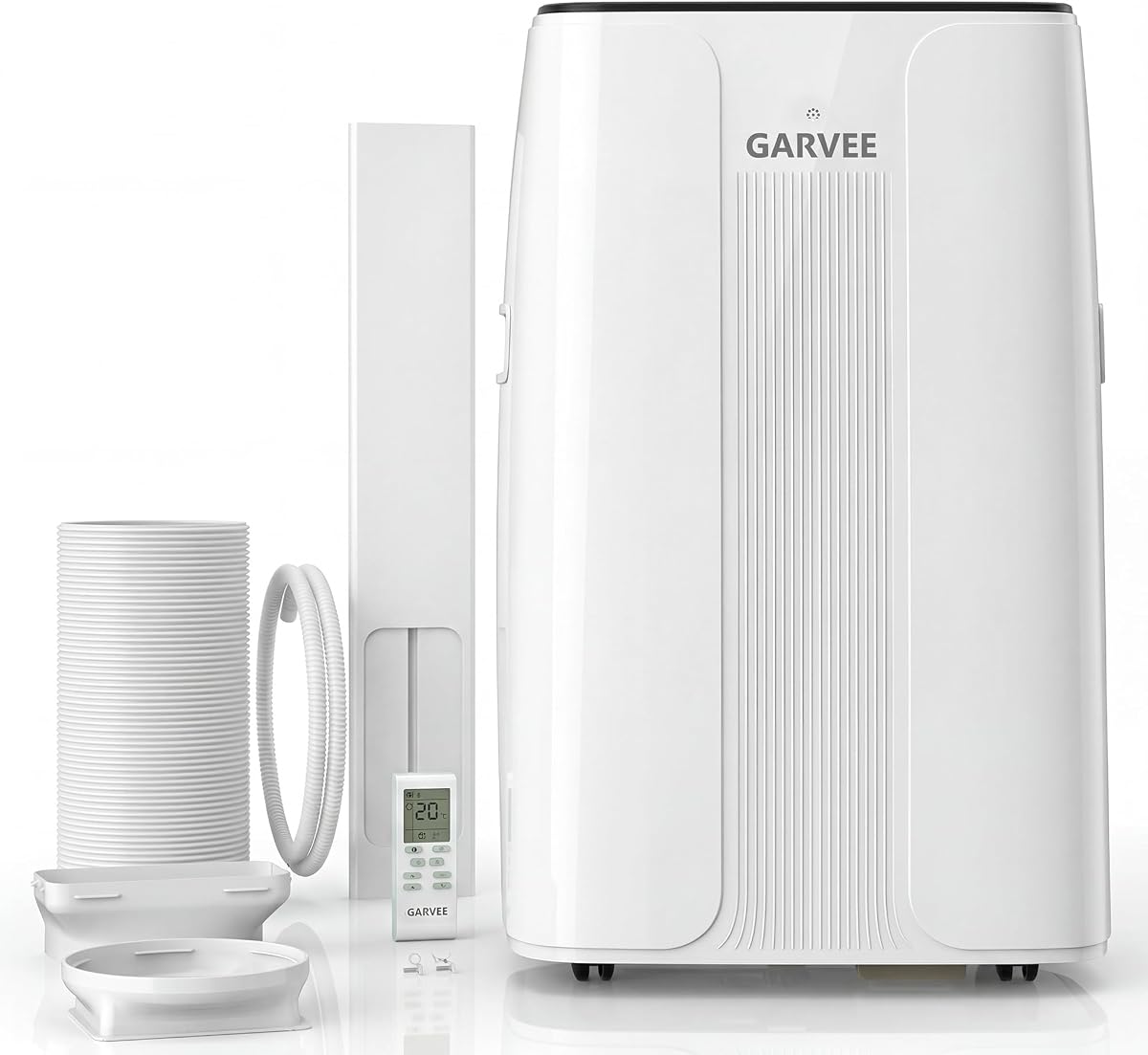 Garvee Portable Air Conditioner 14,000BTU, Remote Control, Portable AC Unit, Dehumidifier, Fan, 800Sq.Ft Cool/Dry/Swing/Child Lock,Quite,LCD Display,Fast Cool, Air Purification,1290W, CEER7.83,Black