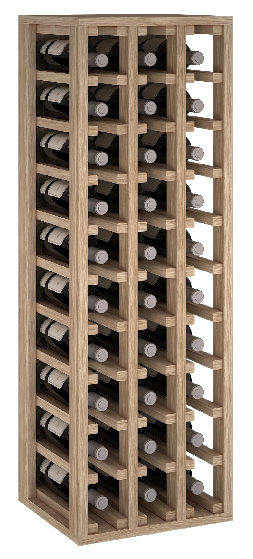 Botellero de Madera para 30 Botellas de Vino Diseño Vertical Mueble Tipo Wine Rack 105x35x32 cm
