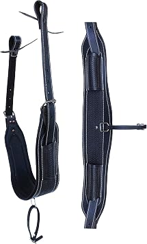 Horse Western Tooled Padded Leather Rear Flank Back Saddle Cinch Billets 9782BK