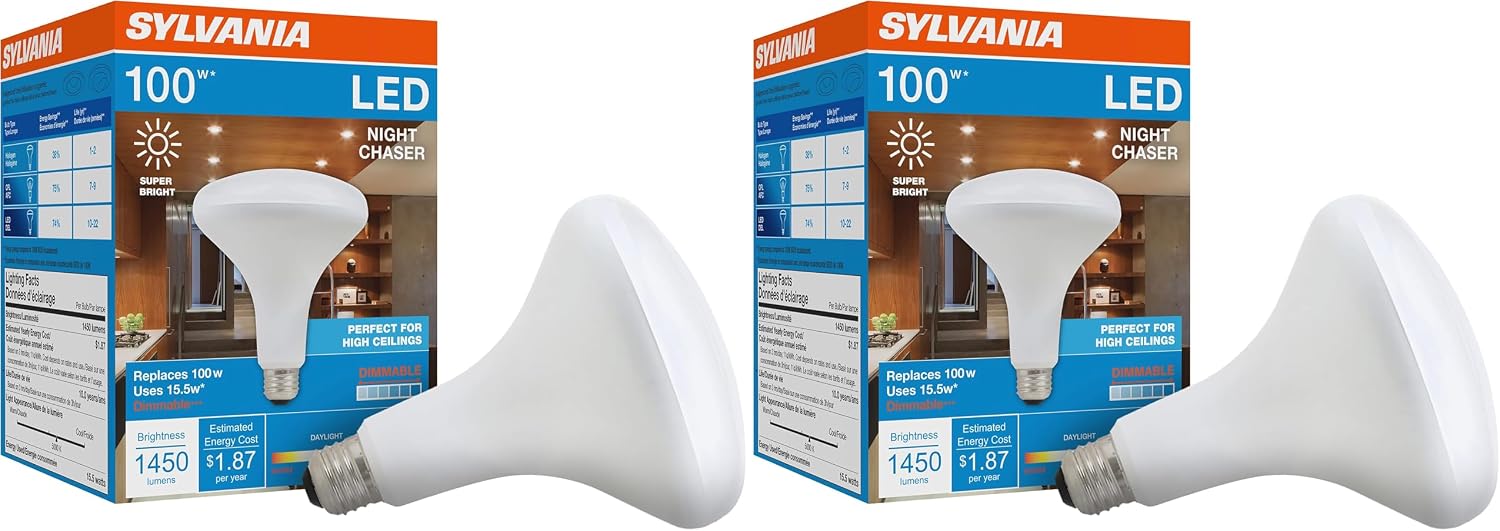 Sylvania Night Chaser LED PAR38 Light Bulb, 250W=25W, Dimmable, Super Bright 2650 Lumen, 3000K, Neutral White - 1 Pack (74793)