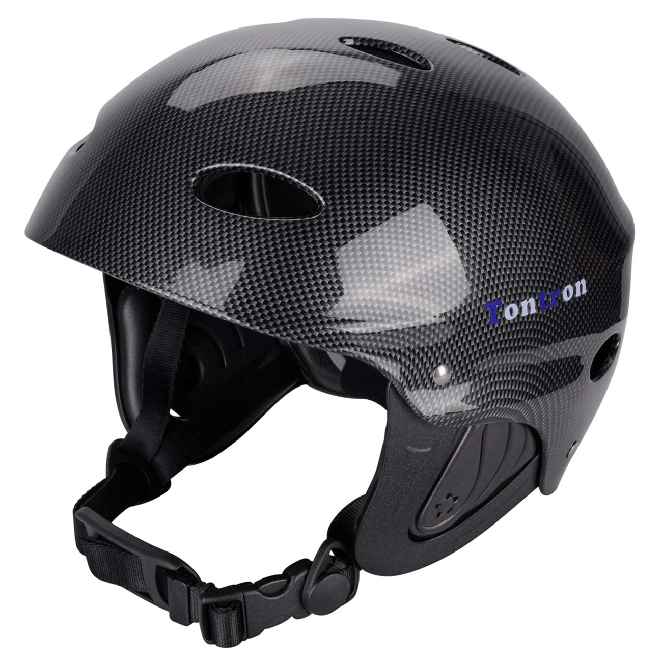Tontron Adult Whitewater Kayaking Canoeing Watersports Helmet (Matte Grey, Medium)