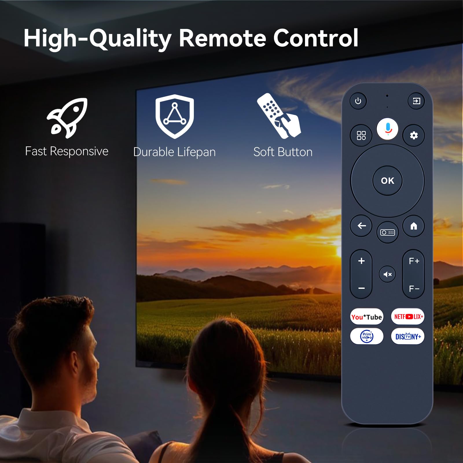 Ersatzfernbedienung, kompatibel mit ZCGIOBN Smart 4K, CAIWEI, Wanbo Mozart 1 M1, ETOE E3,Whale pro sowie ULTIMEA Nova C40 Projektoren und ETOE E3 / Whale Pro.