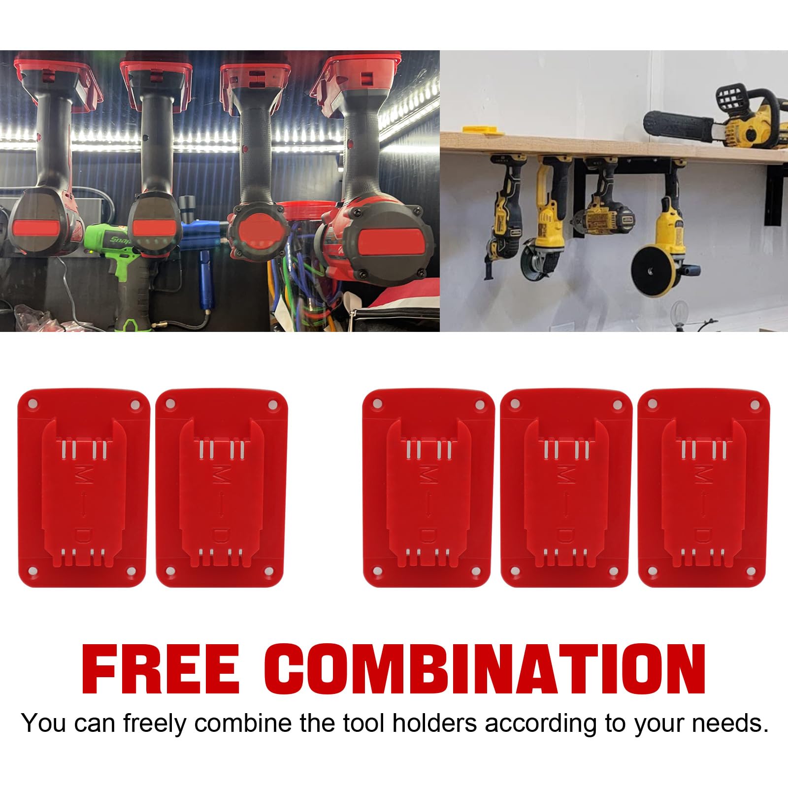 SZWJT-LV 5 Pack Battery Holder For Craftsman 20V Battery Mounts Dock Holder (w/10 Screws, No - View #3