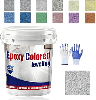 Epoxy Colored Sand Self Leveling Floor Paint, Epoxys Colored Sand Self Leveling, Epoxy Floor Paint, for Basement, Wood Floors, Garage and Outdoor (White Hemp Gray,0.5kg/1.1lb)