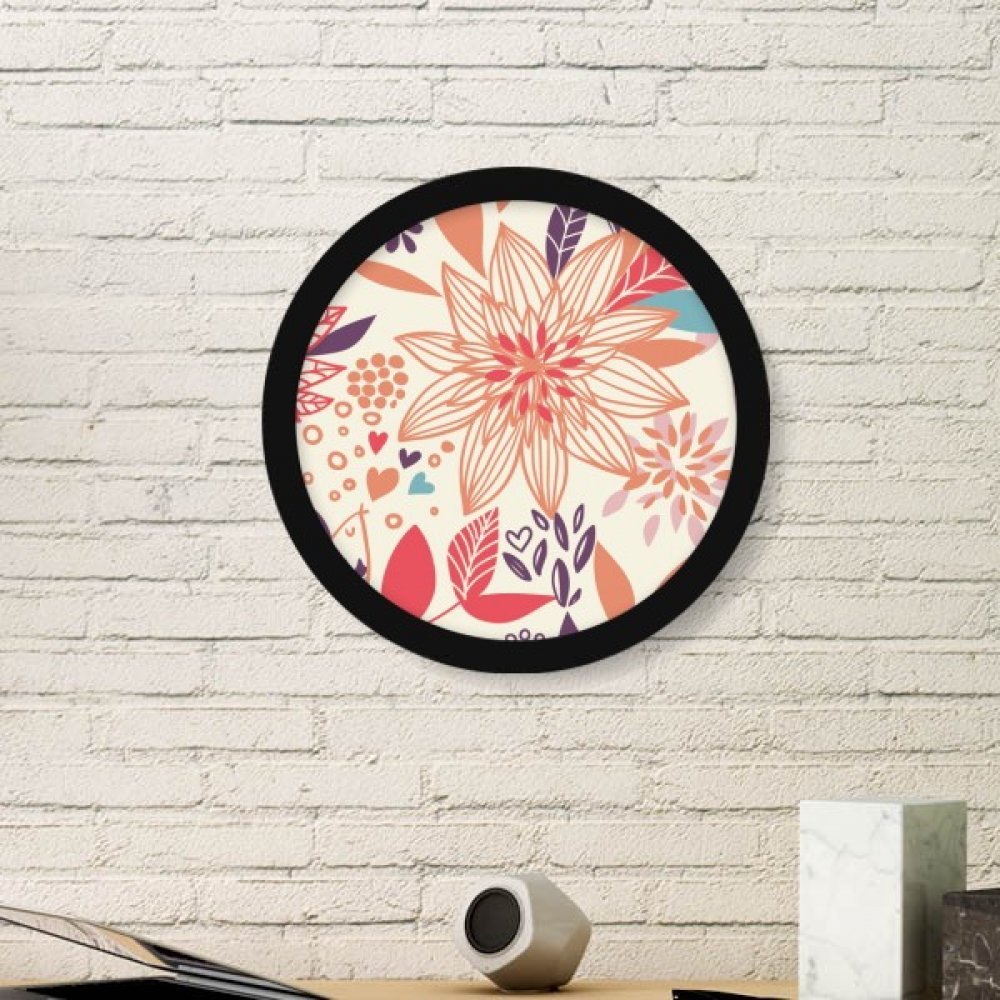 Cadre en bois rond noir et sa peinture de lotus haut de gamme