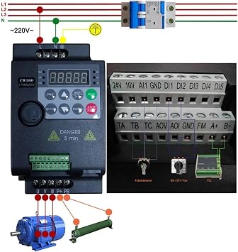 Input 220V to Output 380V VFD Variable Frequency Drive Converter Inverter 0.75/1.5/2.2/3.7/4/5.5 KW Motor Speed(2.2KW)