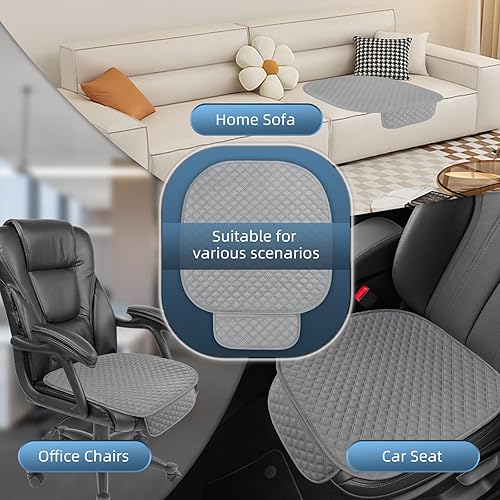 Miniatura 4 de 2 fundas para asiento de automóvil, almohadillas universales de felpa para asiento delantero de invierno, funciona con el 98% de los vehículos,