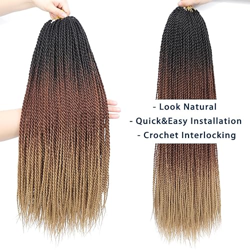 Miniatura 5 de Trenzas de ganchillo senegalés de cabello trenzado de ganchillo senegalés, paquete de 7 paquetes de trenzas de ganchillo micro senegalés para