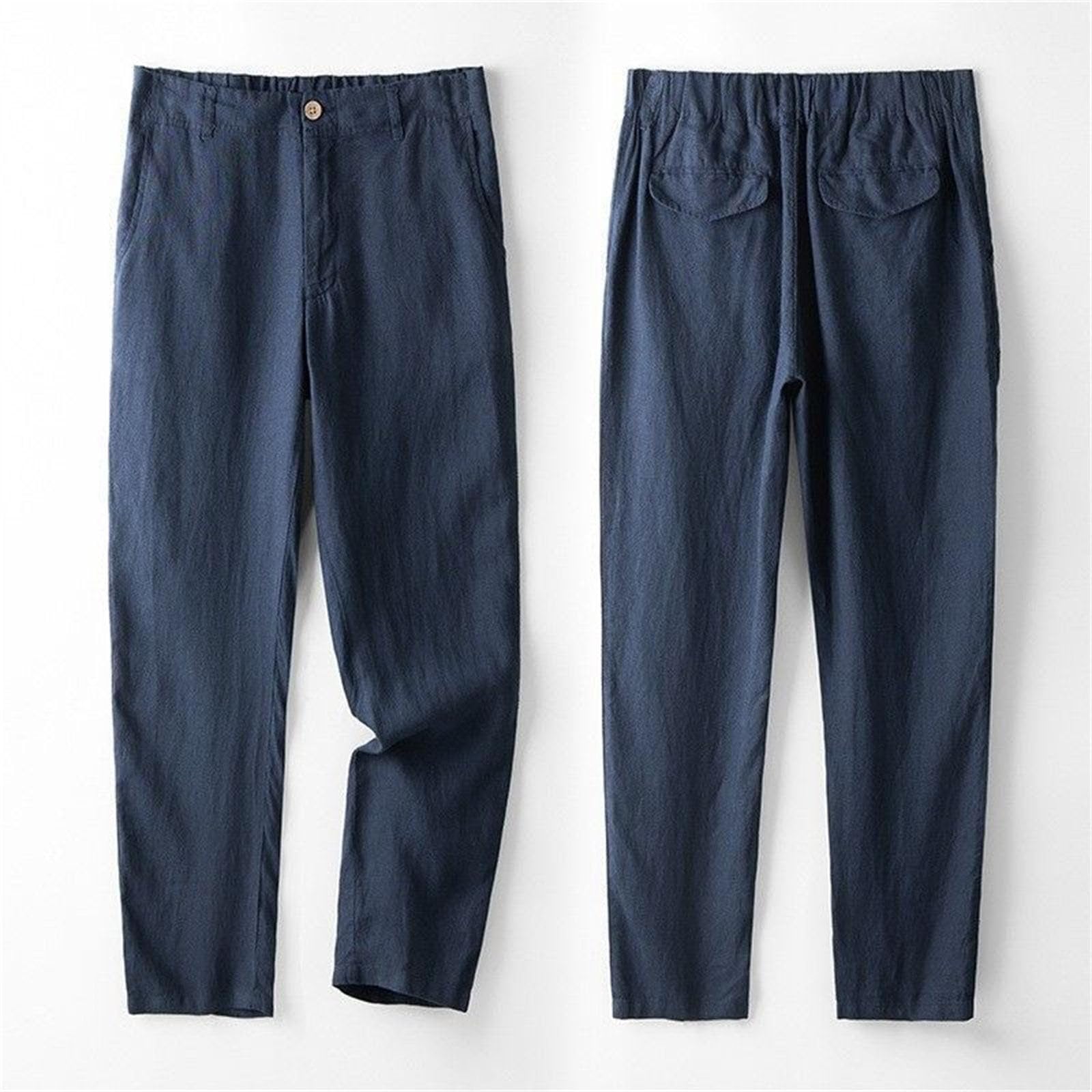 Completo da Uomo in Lino e Cotone, 2 Pezzi, Slim Fit, con Giacca da Smoking e Pantaloni con Coulisse, Completo Estivo Cerimonia Cerimonia per Uomo