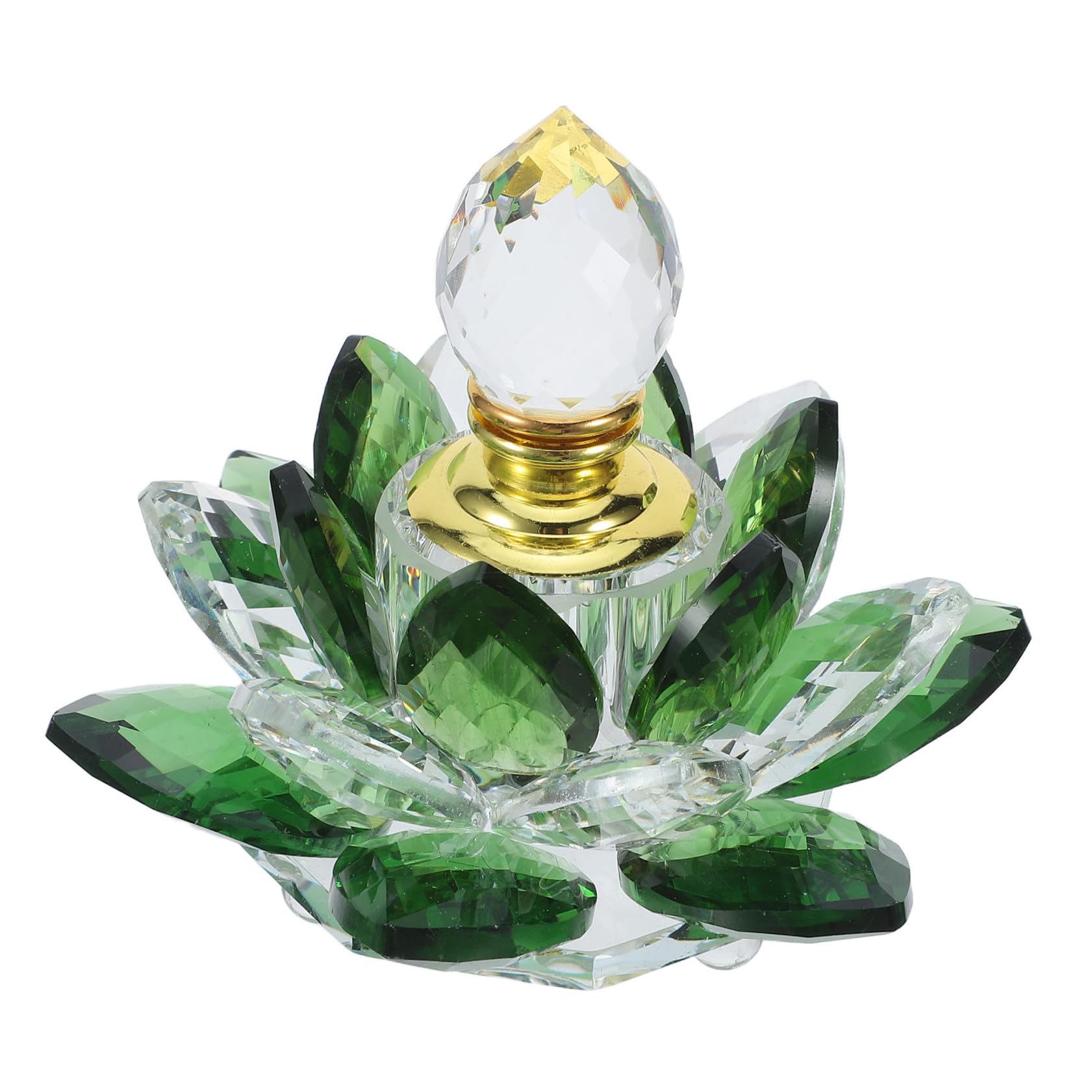 Flacon de parfum en verre cristal vert lotus haut de gamme