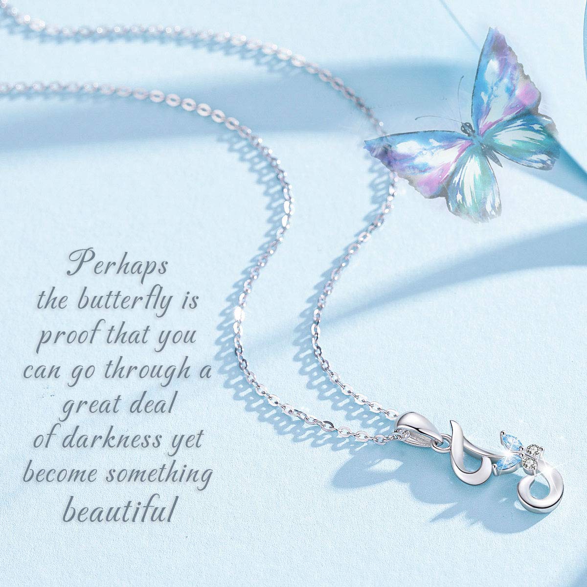 EUDORA Harmony Ball Collana Iniziale Argento Sterling 925 26 Lettere dell'Alfabeto Ciondolo Personalizzato Nome Gioielli Collane Regali per Donne Ragazze Festa della Mamma, Catena 45 cm