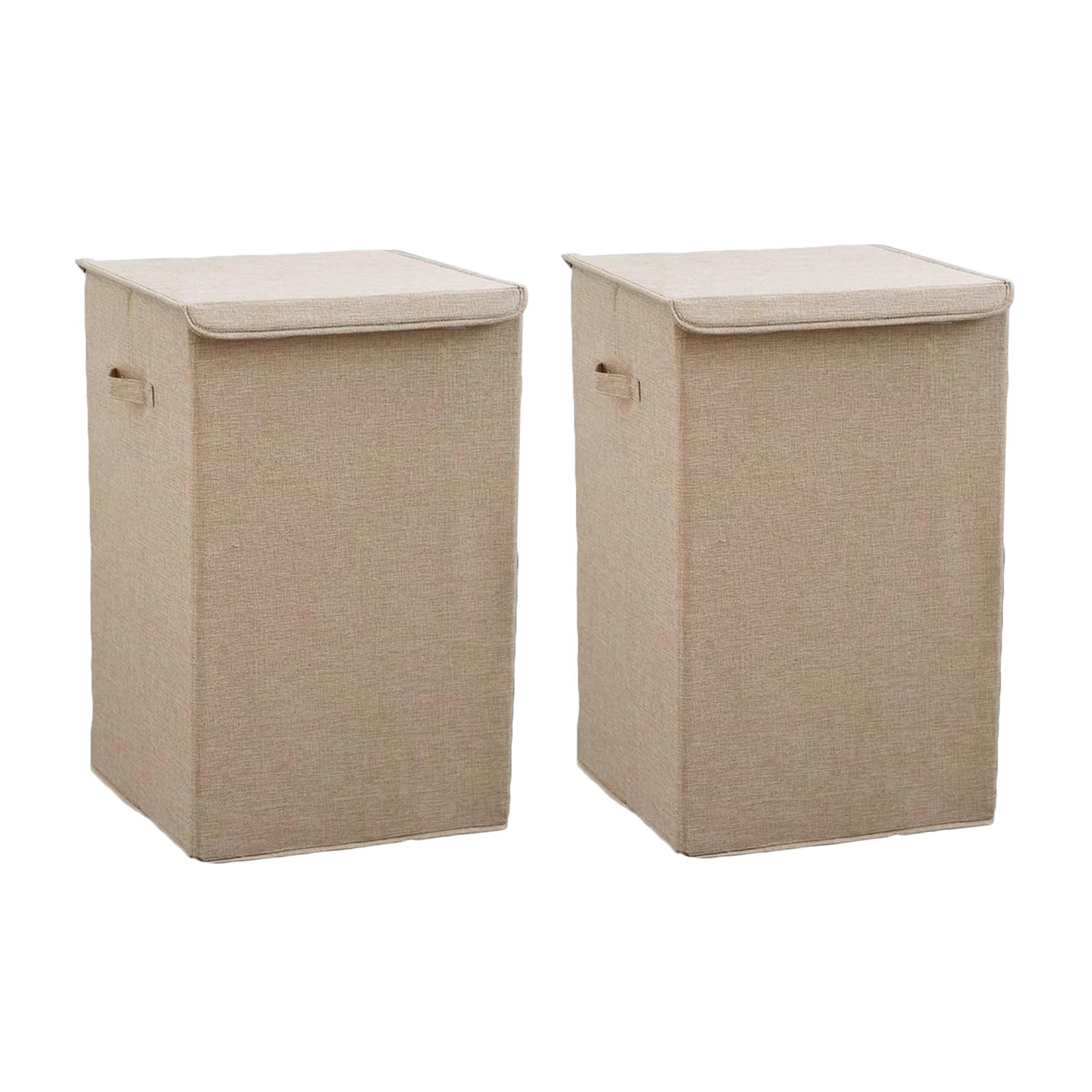 Folding dirty laundry basket, Laundry Basket With Lid Washable Collapsible Multicolor 2 Pack(Beige)