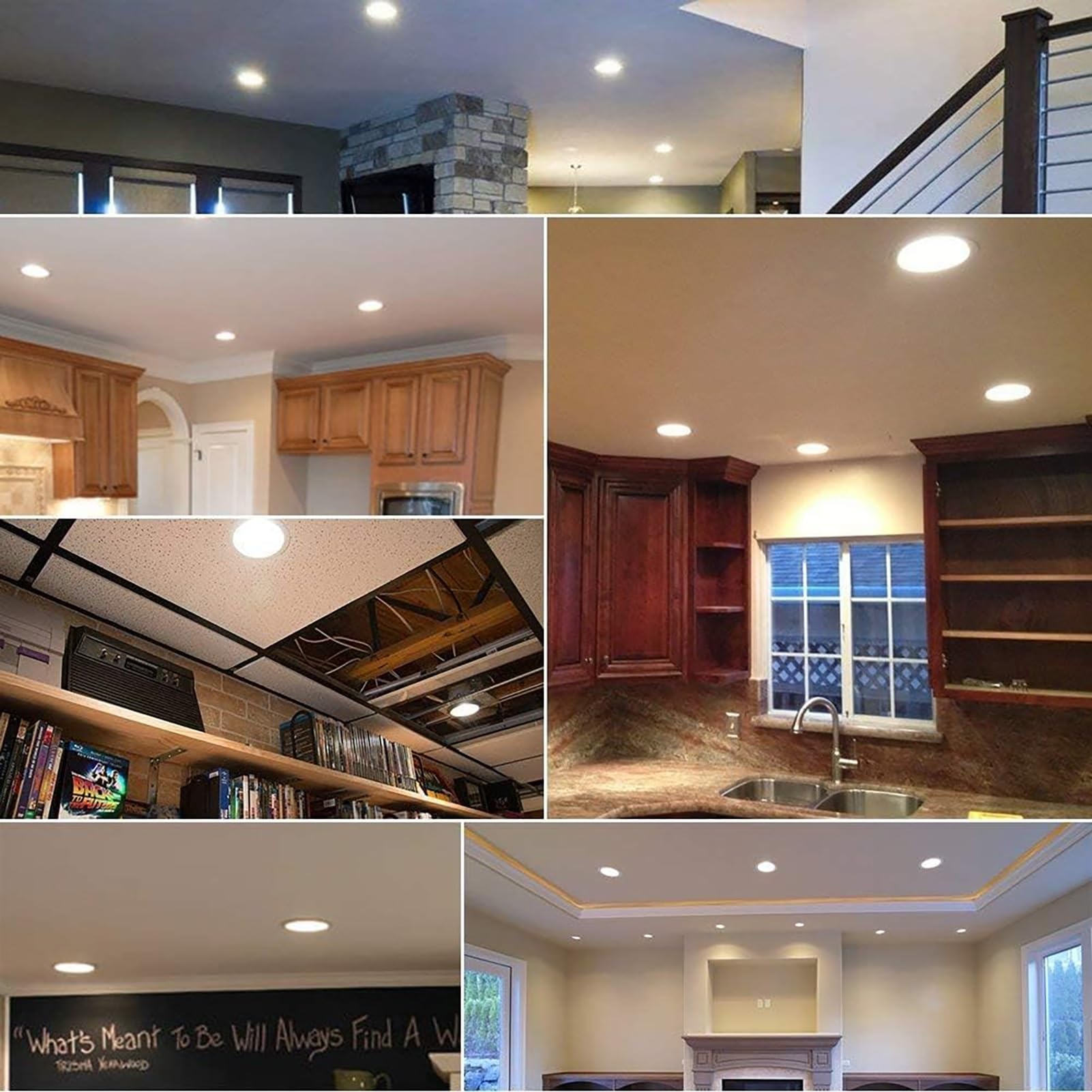 Oświetlenie Sufitowe Led Oświetlenie Sufitowe Wpuszczane 6000K Zimne Światło Odpowiednie Do Galerii Handlowych/sypialni/salonu/kuchni(18w,3pcs)
