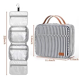 Bosidu Hanging Travel Toiletry Bag, Large Capacity Cosmetic Travel Toiletry Organizer for Women with 4 Compartments & 1 Sturdy Hook, Perfect for Daily Use/Valentines\' Day