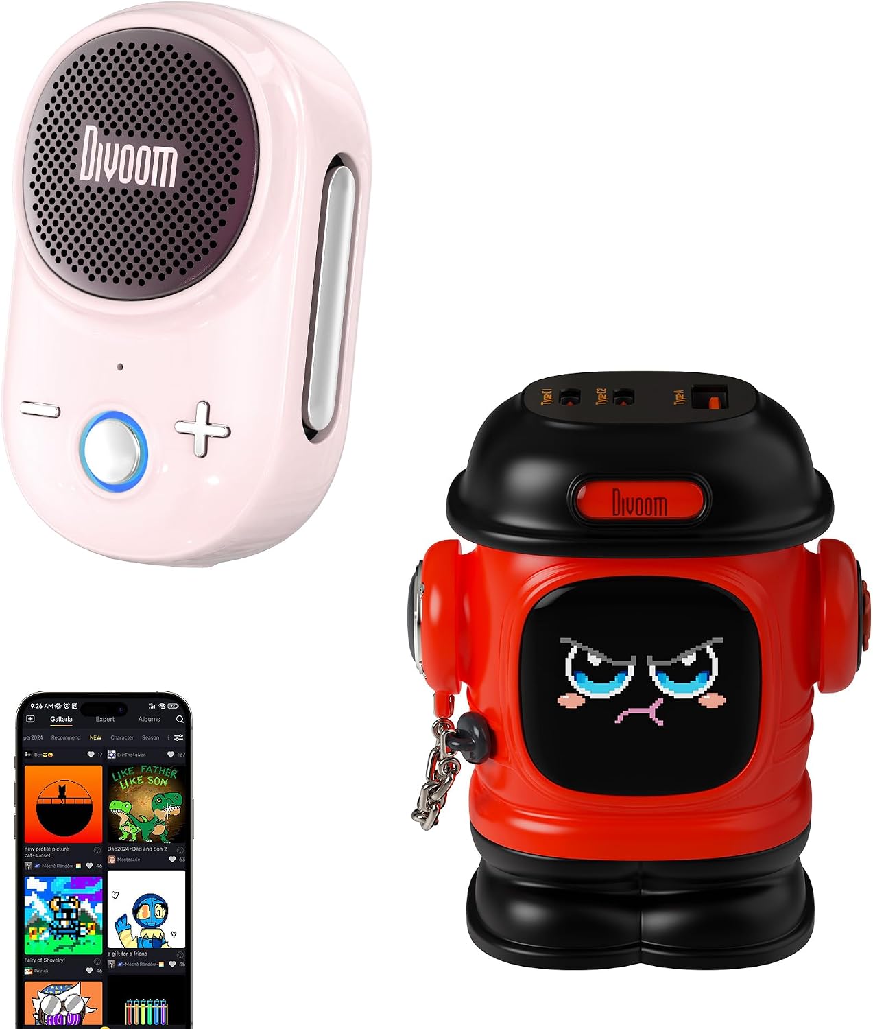 Divoom Portable Bluetooth Speaker & Fast Charging Bundle - Compact Sound & Quick Power for Your On-The-Go Lifestyle
