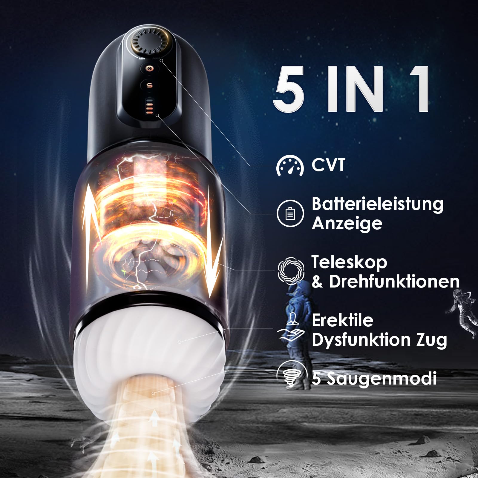 Mini Starke Massagestab, Silikon Massagegerät mit 10 Vibrationsmodi und Masturbieren für Männer Elektrisch, Masturbator Sex Spielzeug für die Männer