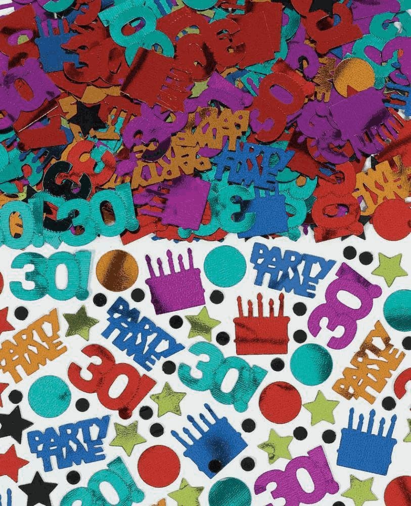 Confettis de Table 30e Anniversaire Amscan à Pois et Rayures Sachet de 70g