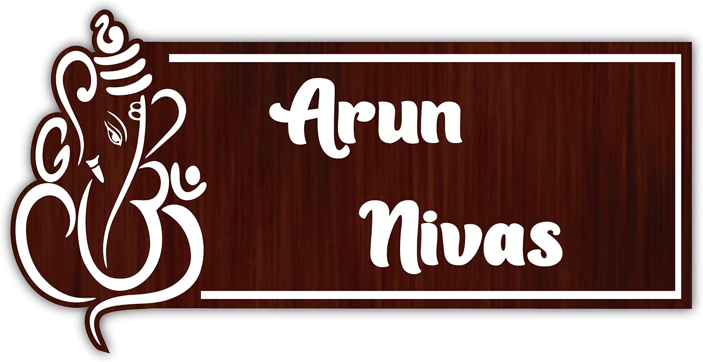 SIGNOOGLE House Name Plate Customized Personalized For Home Outdoor Family Glass Outside Office House Decor Bungalow Door Multicolored (12 x 6 Inch) (Wooden With White)