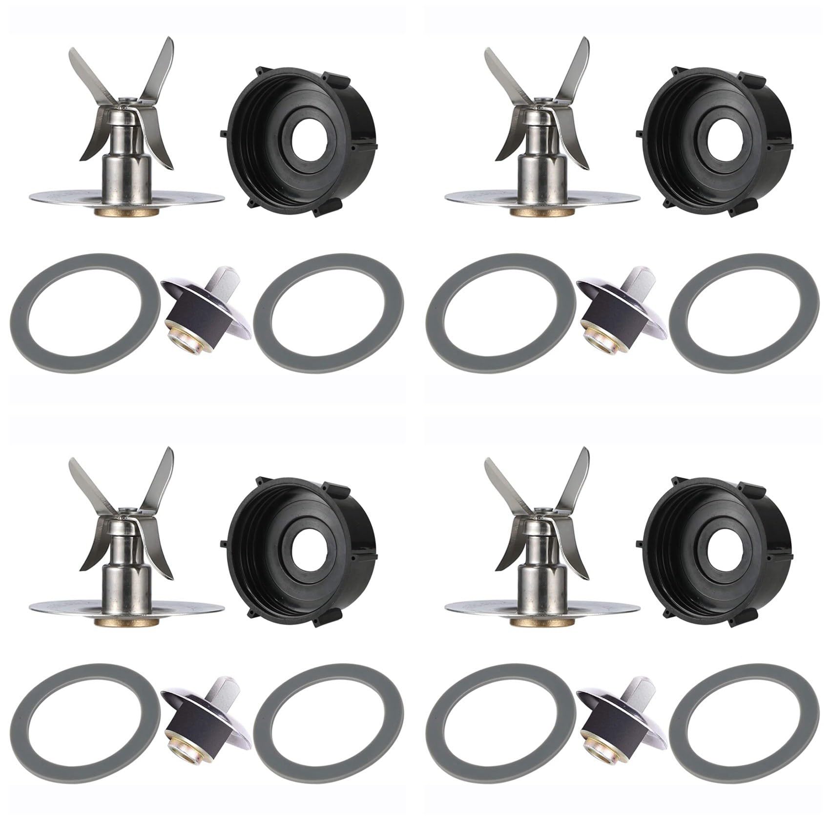 Hndhbfgrt Replacement Part for Blender 4Pcs Blade & 4Pcs Blender Jar Base & 8 Pcs Gasket Seals & 4Pcs Square Drive