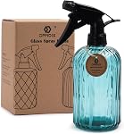 OFFIDIX Glass Spray Bottle, Pressure Watering Can, Indoor Plant Mister, Adjustable Nozzle, 0.4L/13.5oz Handheld Spray Bottle for Garden Plants Cleaning Solutions (Amaranth)