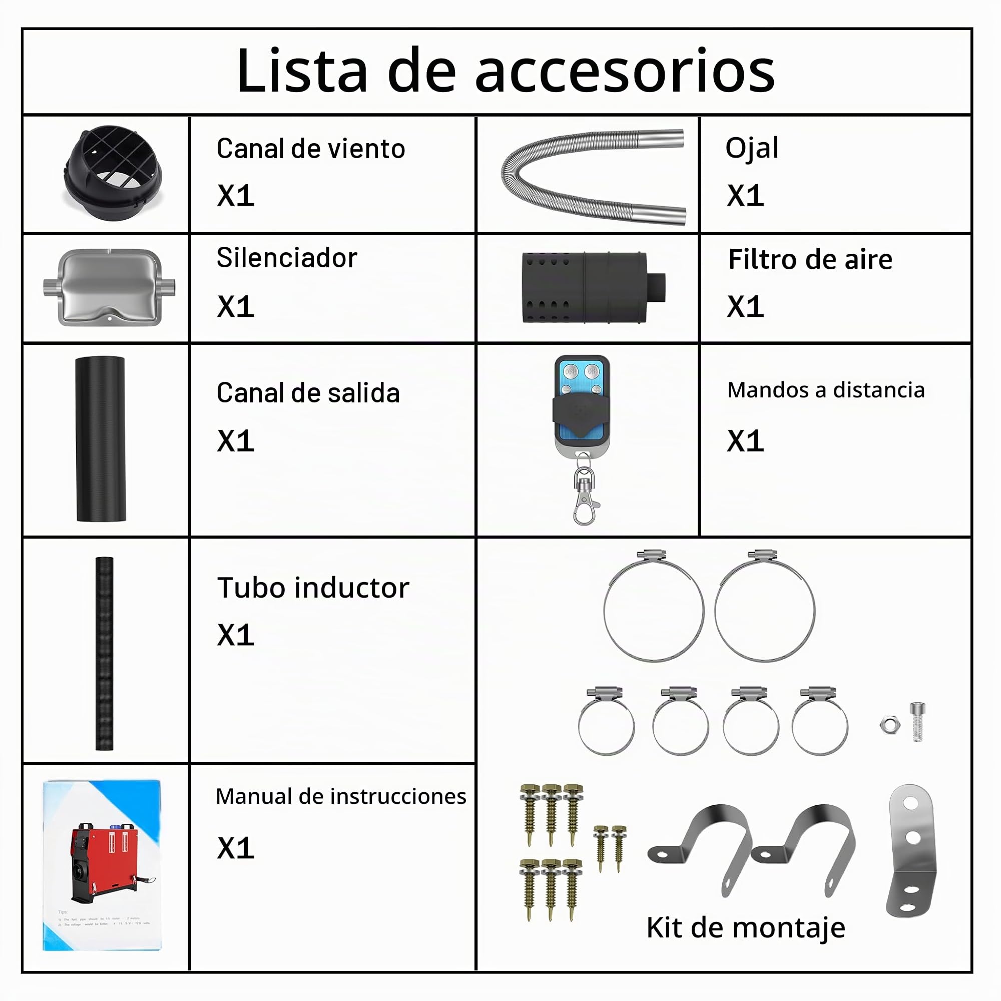 UISEBRT Calefacción diésel de parada de 8 kW, calefacción diésel de parada, calentador diésel, calefacción diésel de aire con mando a distancia, monitor LCD silenciador para camión, caravana, RV