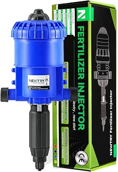 NEWTRY 0.2-2% Fertilizer Injector for Drip Irrigation Adjustable Water Powered Dosing Pump 3/4 NPT