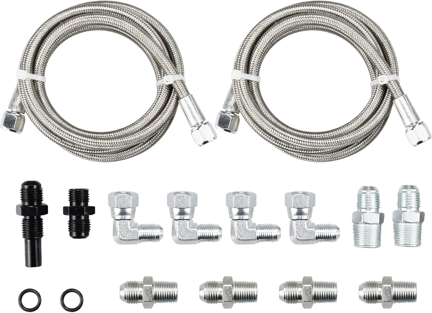 Transmission Cooler Hose Line 70 Inch Flexible Stainless Steel SS Braided Oil Fuel