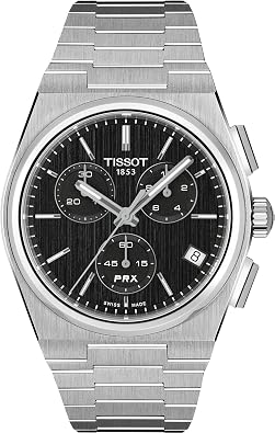 Tissot PRX, Swiss Quartz Chronograph, 41mm, Black Dial, Mens Watch