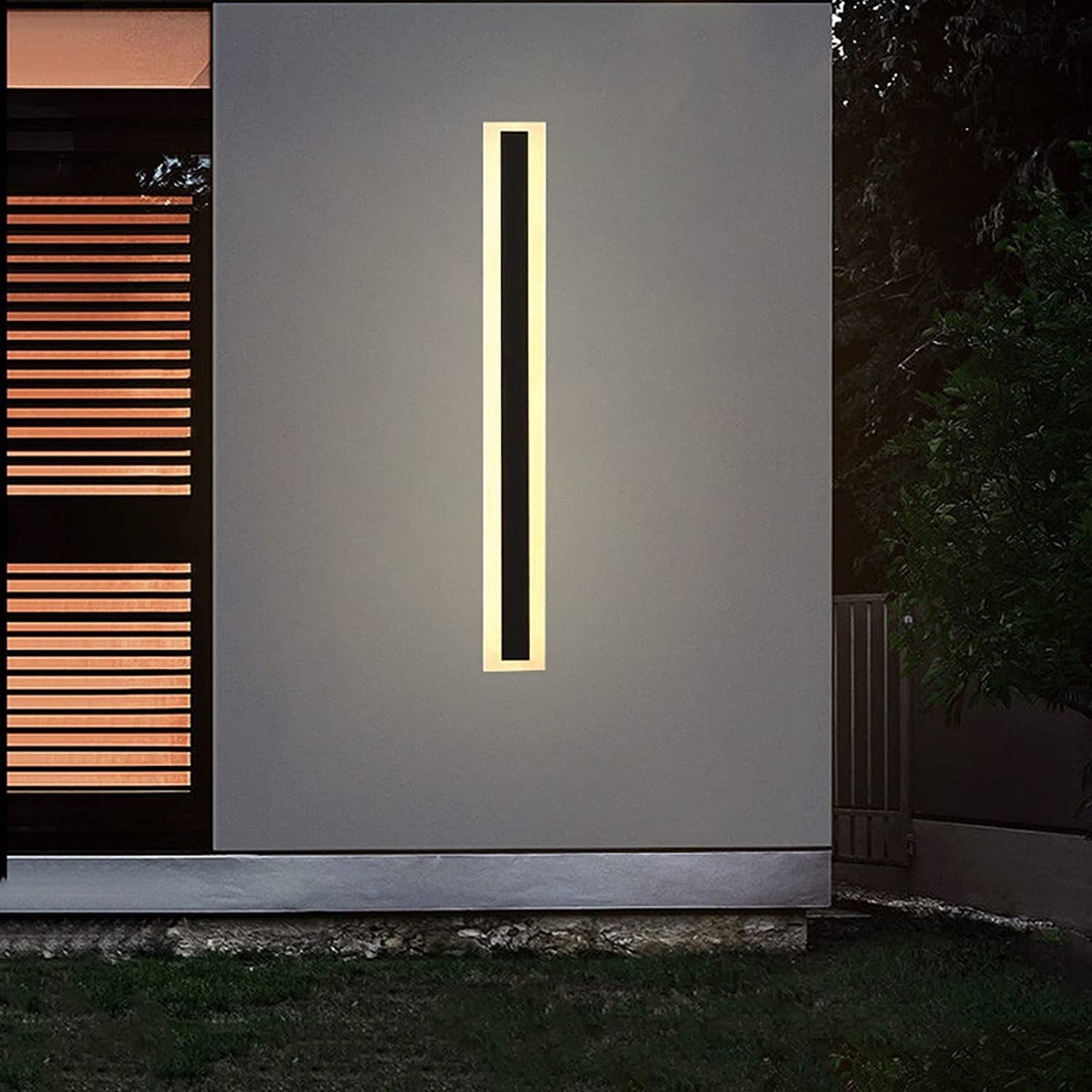 Applique murale longue LED de villa luminaire de prestige étanche IP65 en acrylique noir