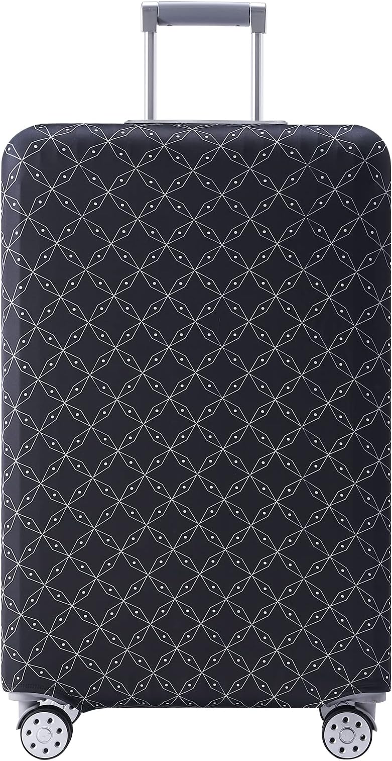 [TRAVEL KIN] Luggage Cover Washable Suitcase Protector Anti-Scratch Suitcase Cover Fits 18-32 Inch Luggage, Loving Hearts - Black