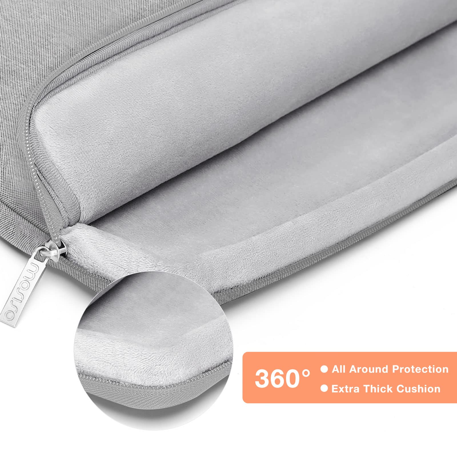 MOSISO 360 Protective Laptop Shoulder Bag Compatible with MacBook Air 15 inch M2 A2941 2023/Pro 16 2023-2019,15-15.6 inch Notebook with Front Horizontal&Vertical Pockets&Fix Handle&Belt, Gray