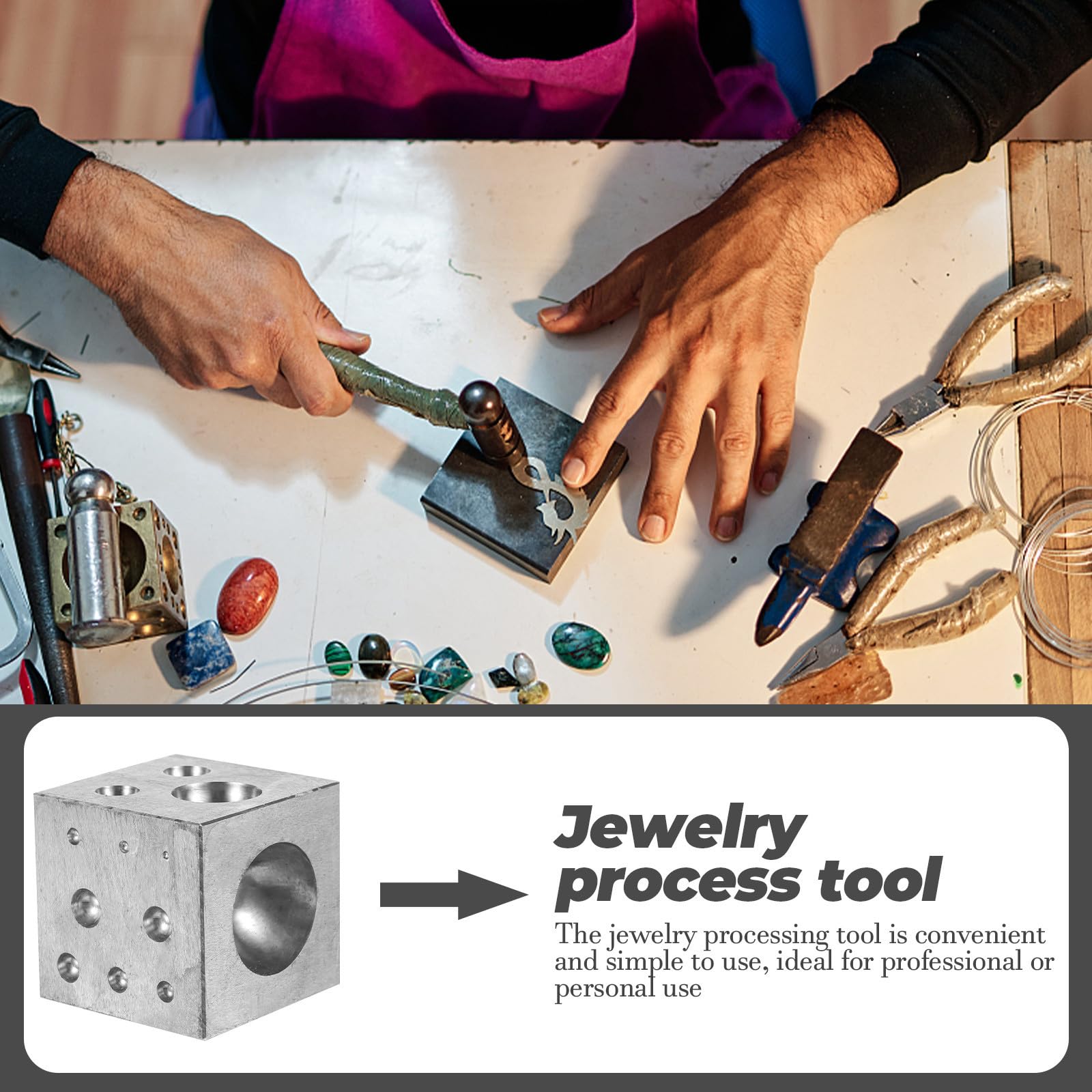 TIDTALEO Herramienta de Metal para Joyería Forma de Campana, Superficie Lisa y Fácil de Usar, Adecuado para Joyería de Plata y Oro en Uso Profesional y Bricolaje