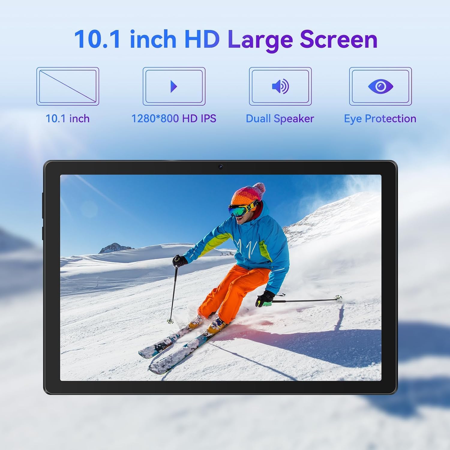Freeski Tablet 10 Pollici, Android 14 Tablet, Octa-Core, 8GB RAM+64GB ROM(1TB TF),WIFI 6, Bluetooth 5.0, Widevine L1, 5MP+8MP, Type-C/5000mAh/Tablet Pc (Nero)