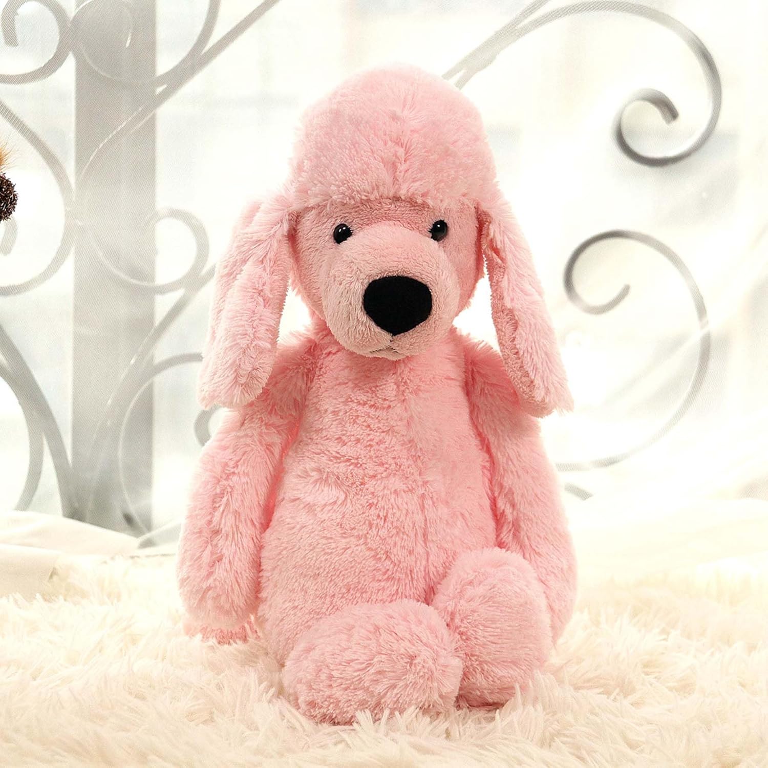 Plush Poodle Puppy Stuffed Animals Toys Pink Dog Dolls Gifts for Kids Boys Girls 12 Inches - Image 2