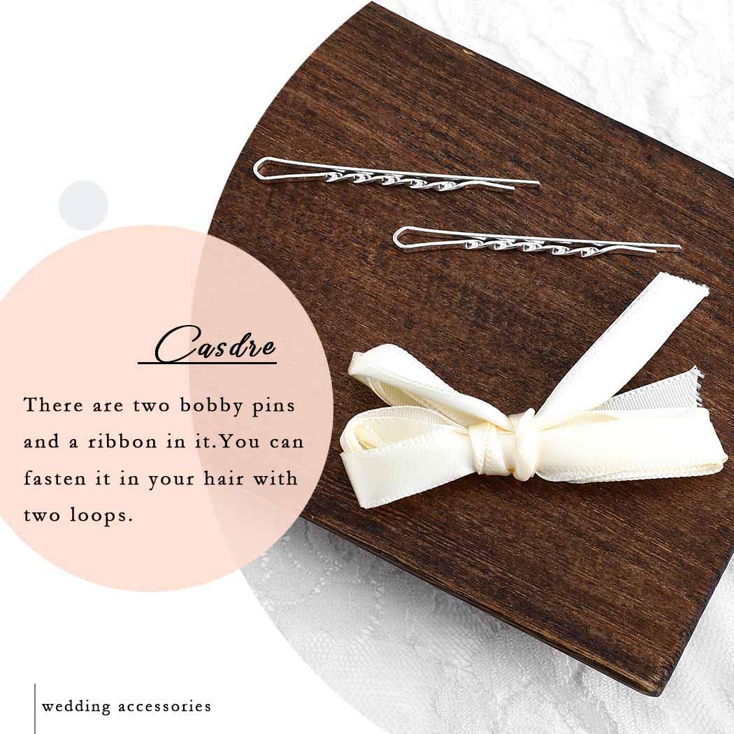 CASDRE Flower Bride Wedding Hair Vine Pearl Bridal Headpiece Leaf Hair Accessories Hair Piece for Women and Girls (A Silver) - Image 8