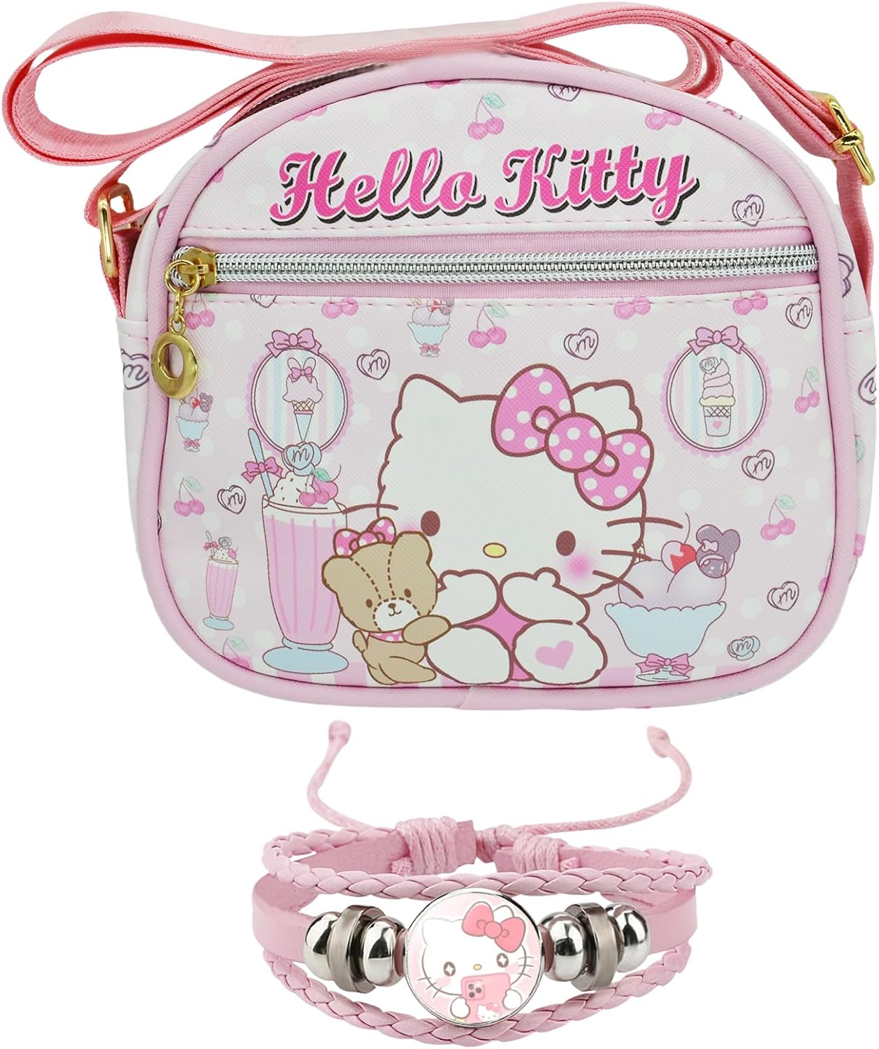 Kuromi Bag Kumi Crossbody Bag - Kawaii Kitty Purse With Adjustable