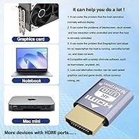 Vista 2 de Enchufe simulado HDMI compatible con pantalla sin cabeza emulador DDC EDID Headless Ghos con Windows Mac OSX Linux Ideal para aceleración