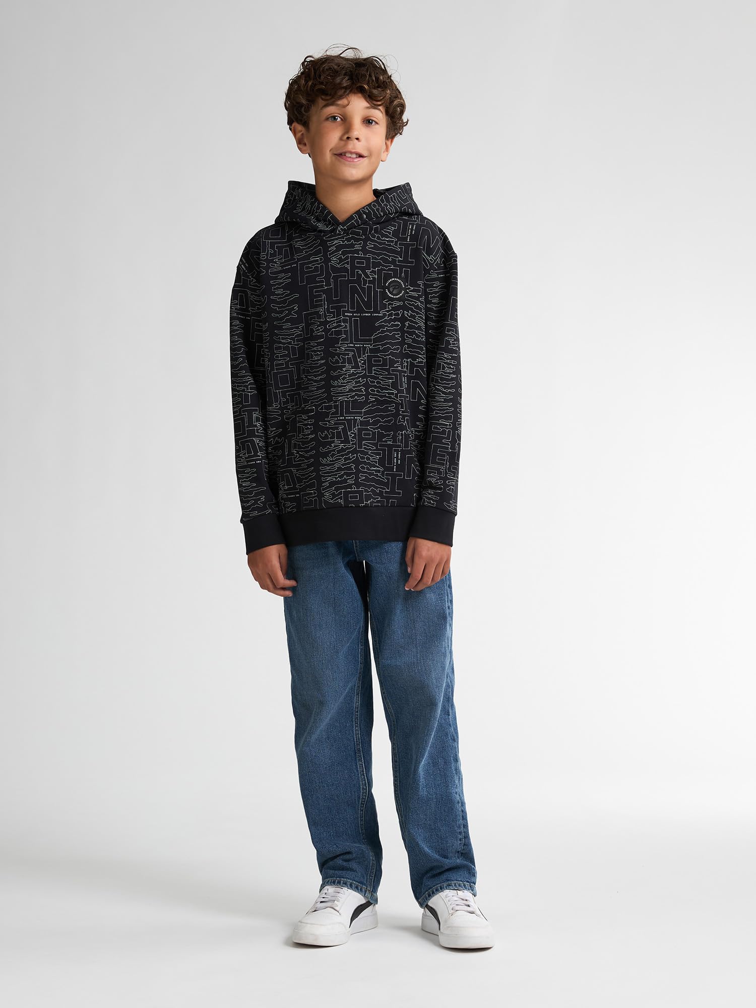 Petrol Industries - All-Over Print Hoodie Blue Ridge