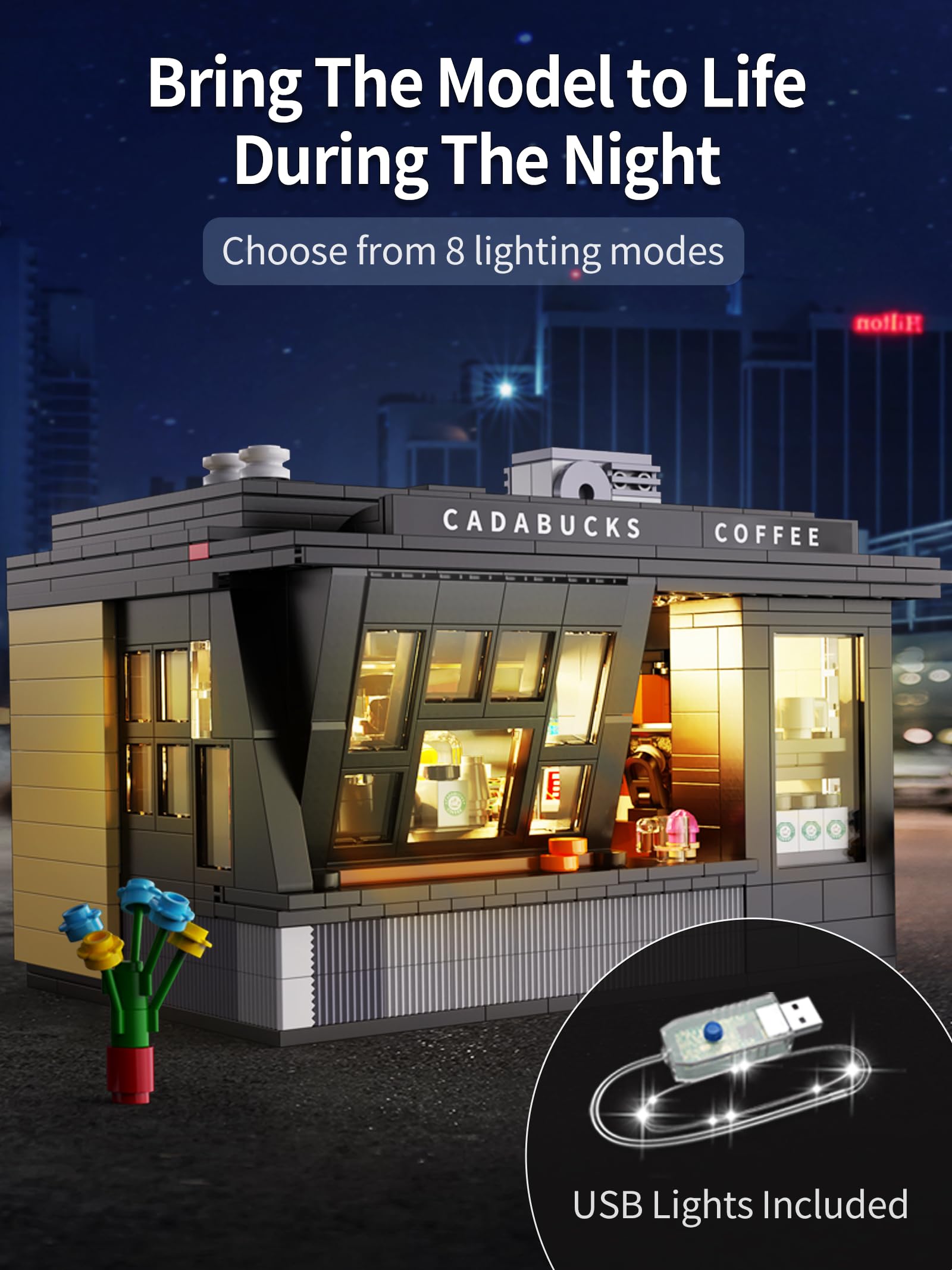 Amazon.co.jp: CaDA ブロックキット カフェ 喫茶店 コーヒーショップ