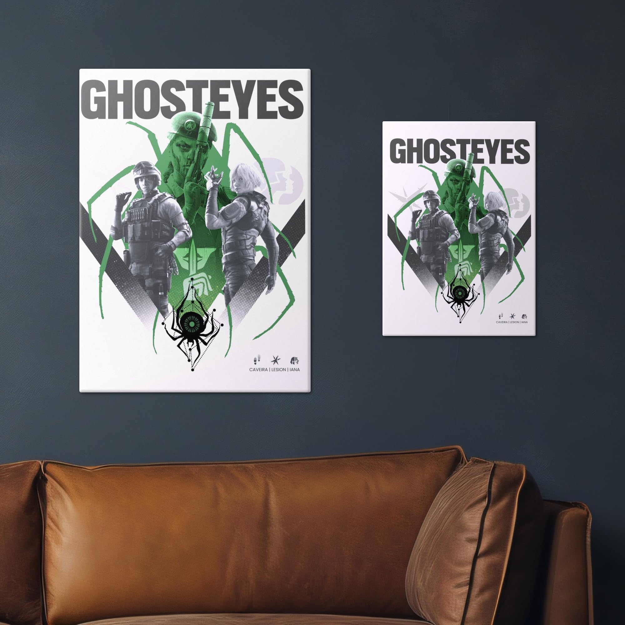 Displate Metall poster Six Siege Ghosteyes Größe L | Bilder Wanddeko Wohnzimmer & Schlafzimmer Wandbilder, Geschenk. Wandkunst mit Magnet-Befestigung, ohne Bohren.