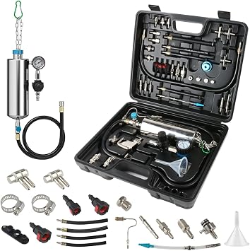 Fuel Injector Cleaner Kit 1000ML 150PSI Non-Dismantle Fuel Injector Tester and Cleaner Kit, throttle valve/TWC/exhaust pipe/intake manifold Cleaning Tool with 40pcs Accessories, for All Petrol Cars