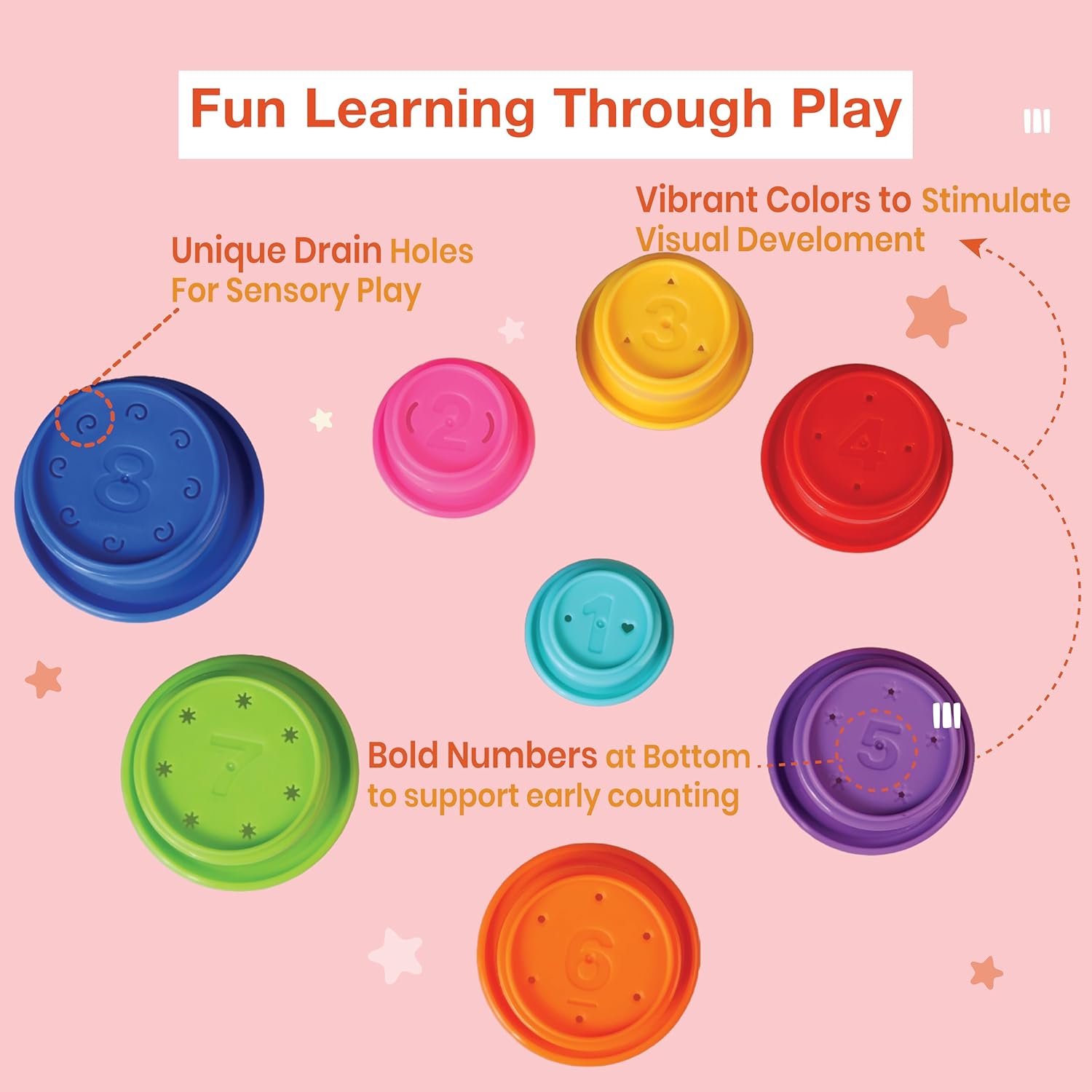 Colorful Stacking Cups for Babies and Toddlers image 4