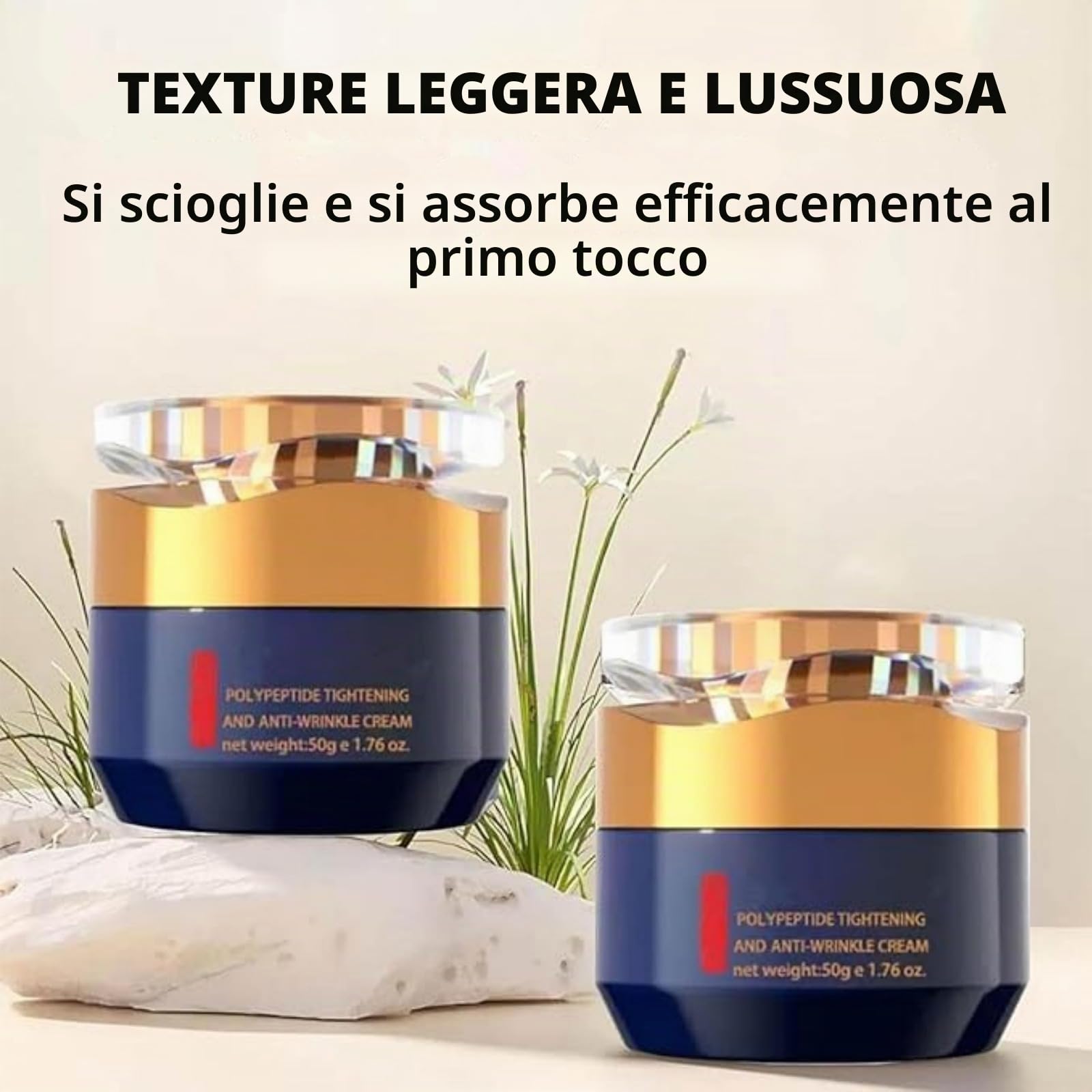 Qingling Crema Viso, Qingling Crema Para Arrugas, Cremas Antirughe con Polipeptidi, Rassodante Anti Rughe, Riduce le Rughe, Idrata la Pelle (2 Pcs)