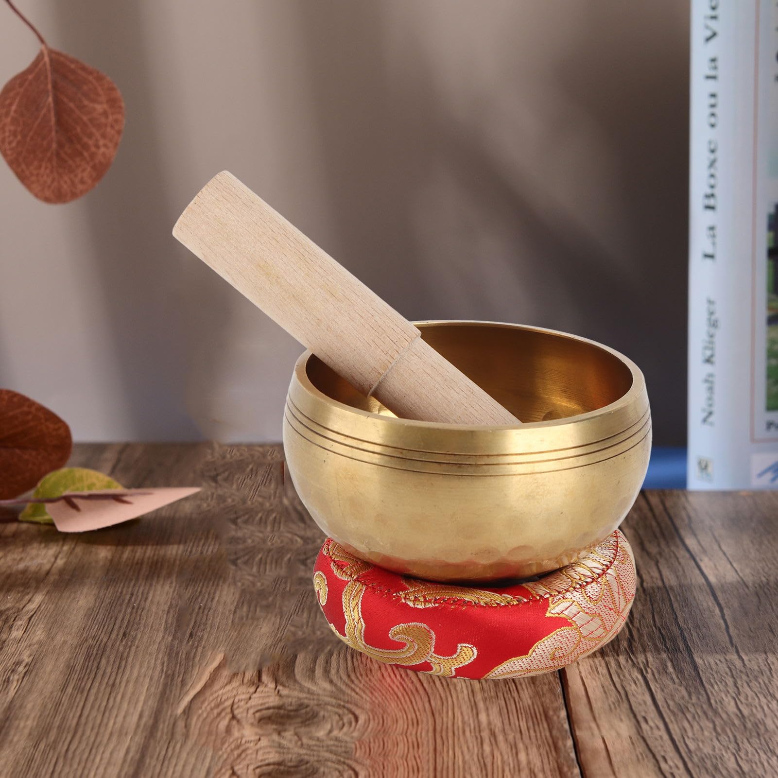 Tibetan Singing Bowl Set Handmade Metal Sound Bowl Soft Cushion Wooden Striker for Meditation Sound Chakra Healing Yoga Relaxation Mini Size 3 Inch Portable