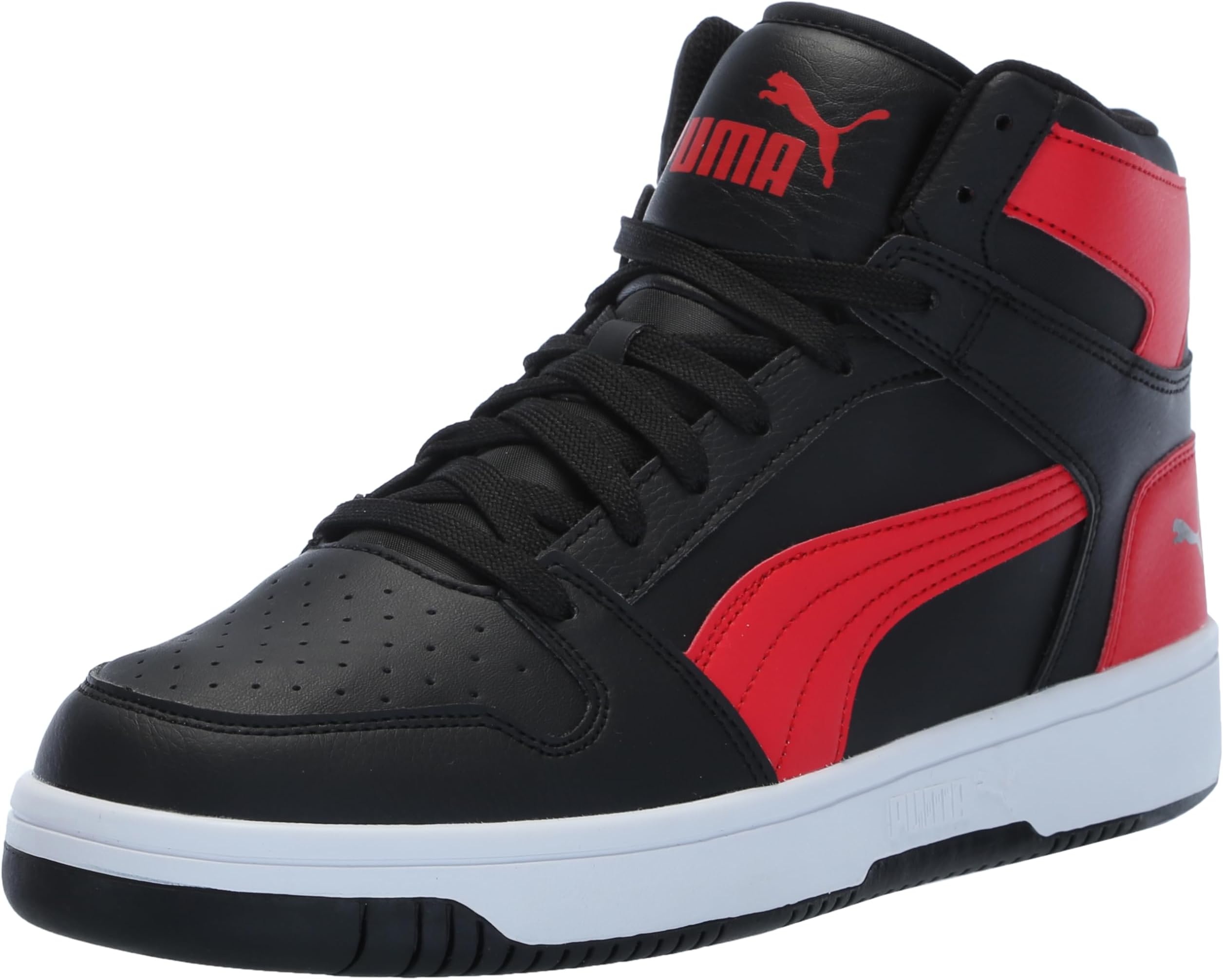 high top jordans red and black