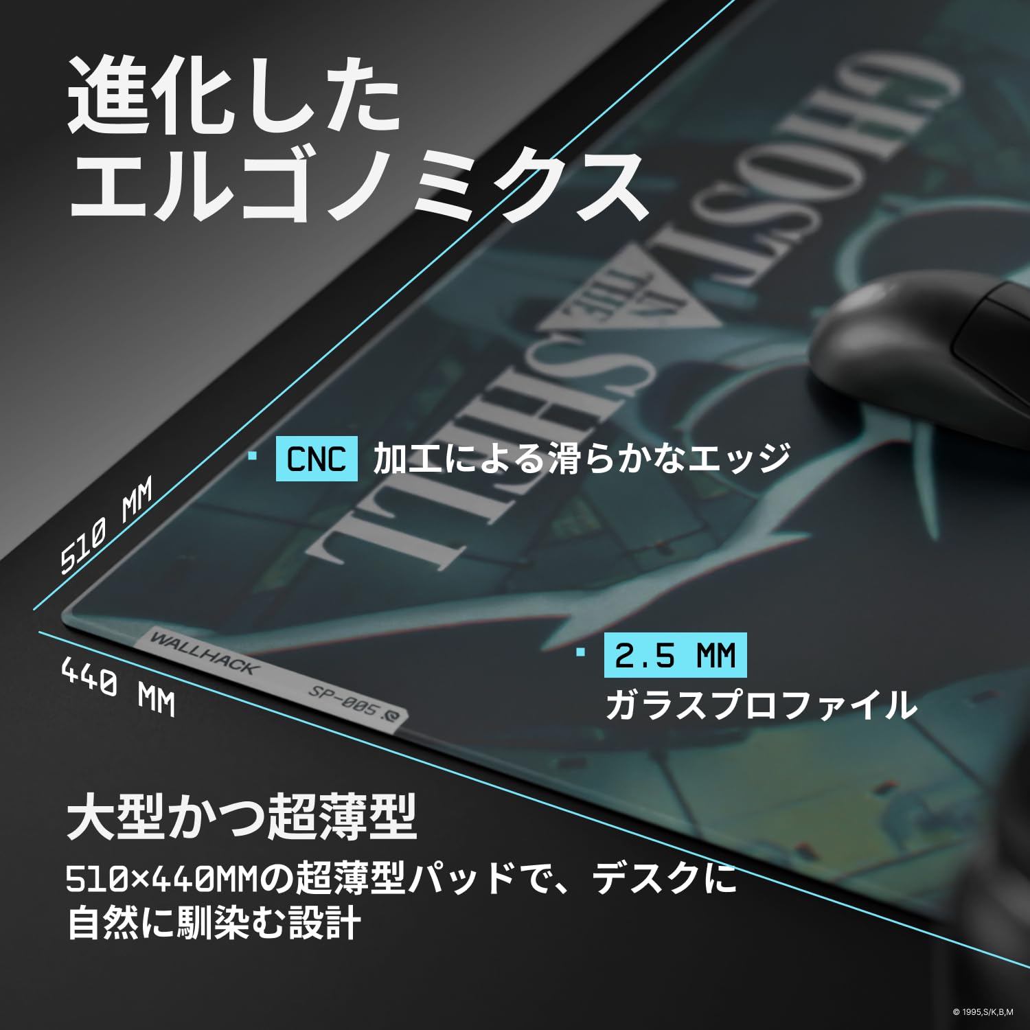 Amazon.co.jp: WALLHACK x 攻殻機動隊 ガラスマウスパッド SP-005
