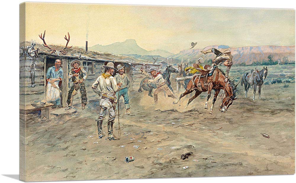 ARTCANVAS The Tenderfoot 1900 Canvas Art Print Stretched Wall Decor by Charles Marion Russell - 26" x 18" (0.75" Deep)