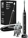 Aquasonic Black Series Ultra Whitening Toothbrush – ADA Accepted Electric Toothbrush- 8 Brush Heads & Travel Case – 40,000 VPM Electric Motor & Wireless Charging - 4 Modes w Smart Timer