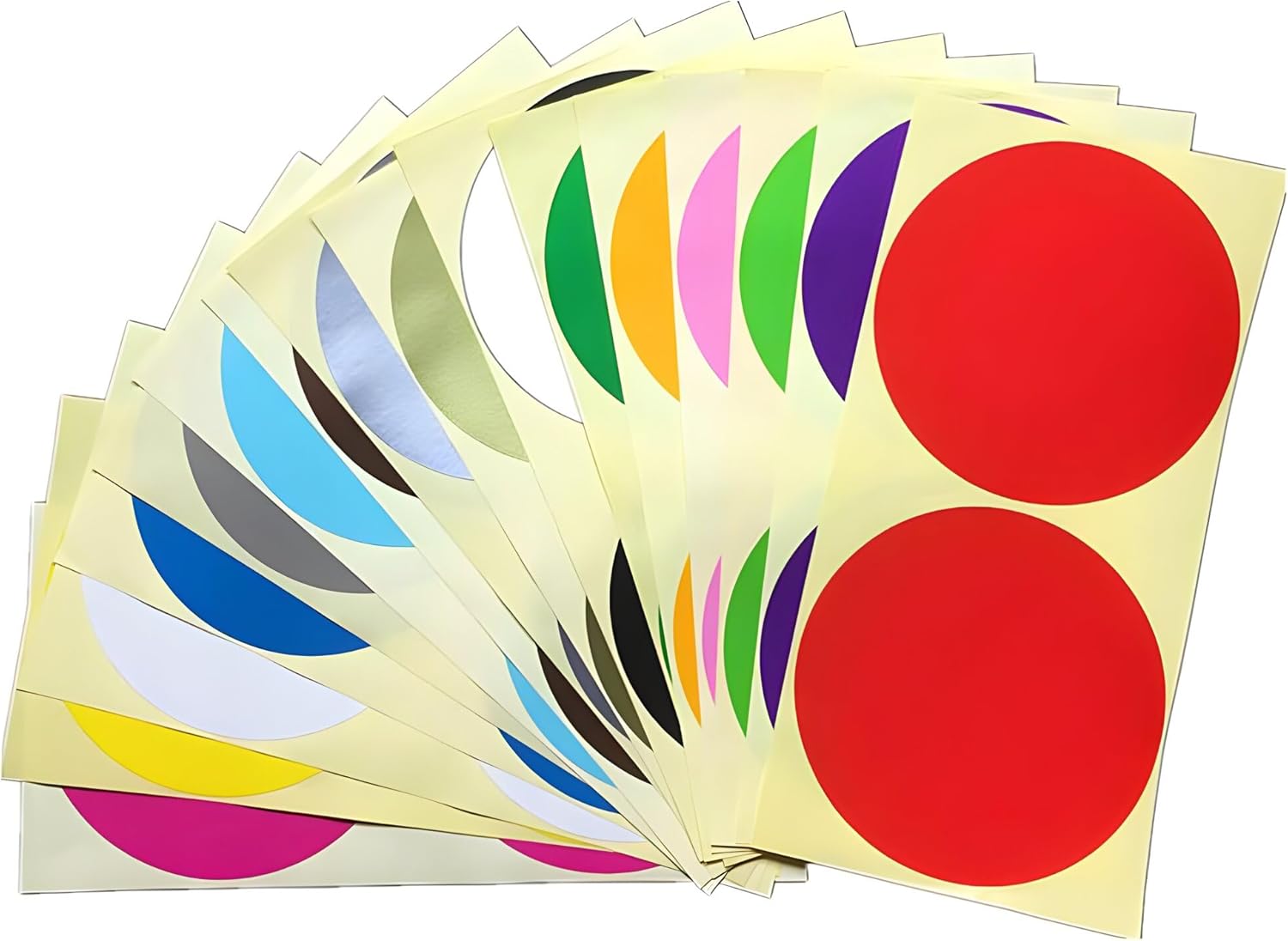 64 PCS Extra Large Dot Stickers Assorted 16 Colors 4 Inch Jumbo Round Color Coding Labels 4" Circle Sticky Dots 100 mm Big Huge Giant Multicolored Blank Circular Price Label Sticker Sheets